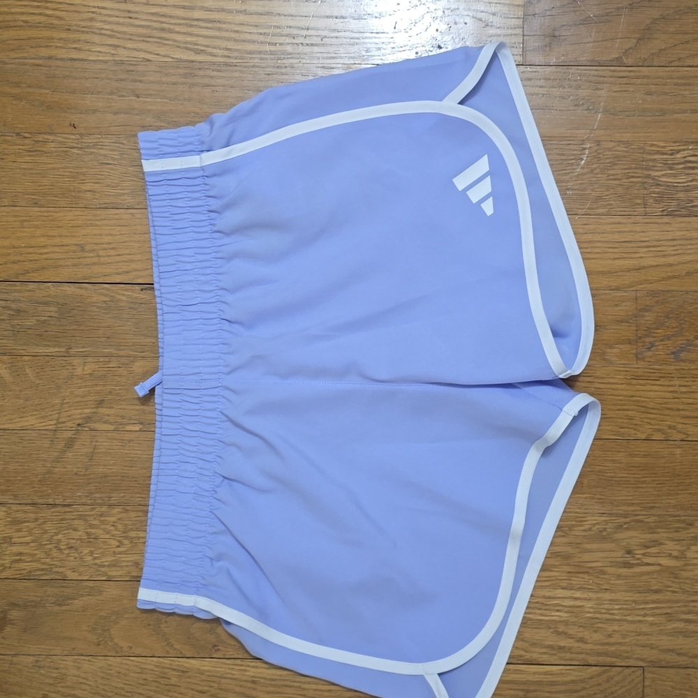 adidas Lilac Girls' Athletic Shorts with White Trim